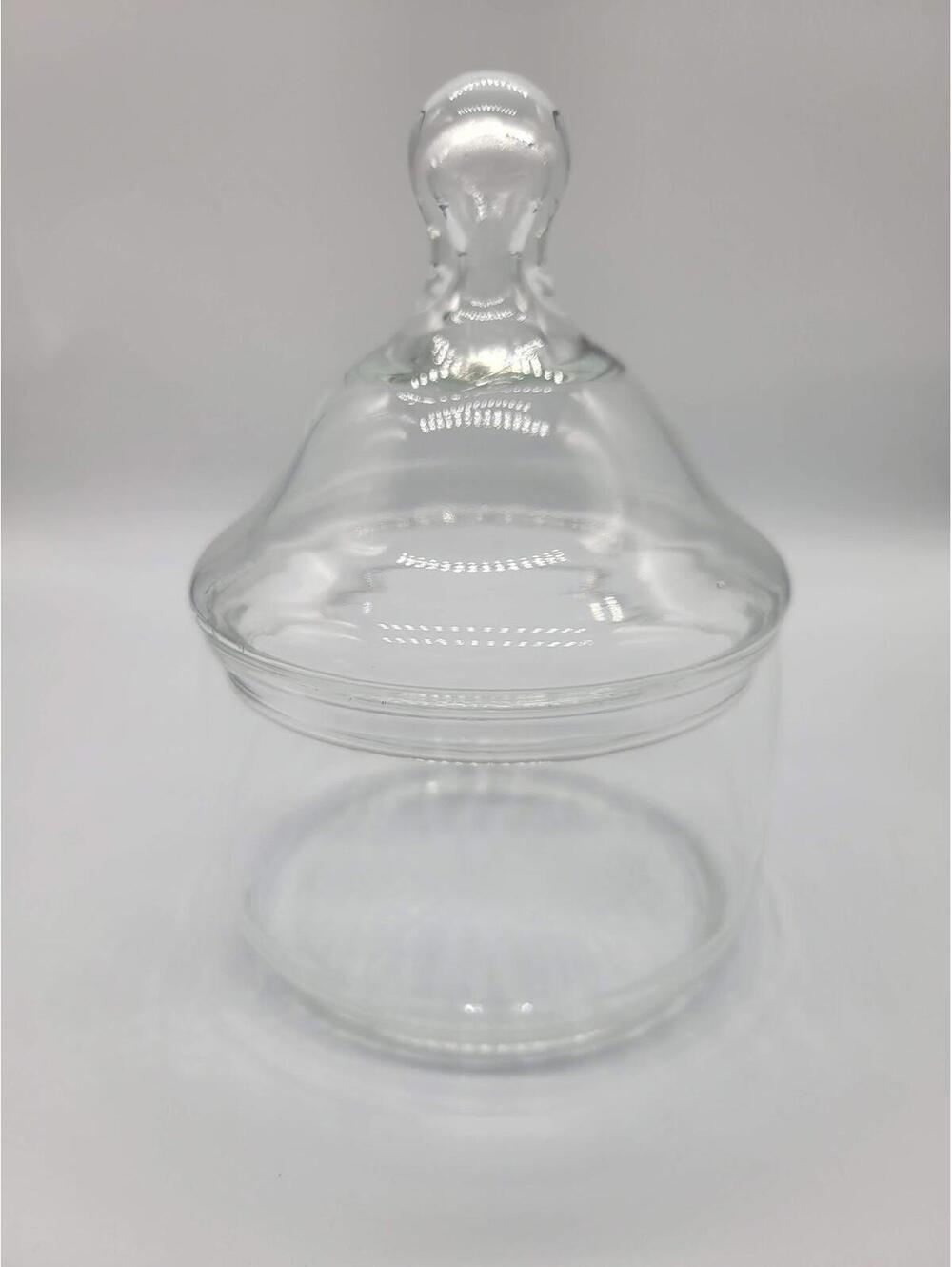 Clear Glass Jar With Lid Candy Apothecary Vanity Storage Decor Bathroom